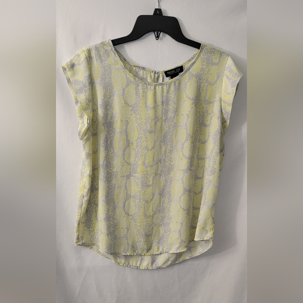 Rachel Zoe Yellow & Gray Top Size L